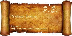 Prokop Endre névjegykártya