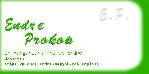 endre prokop business card